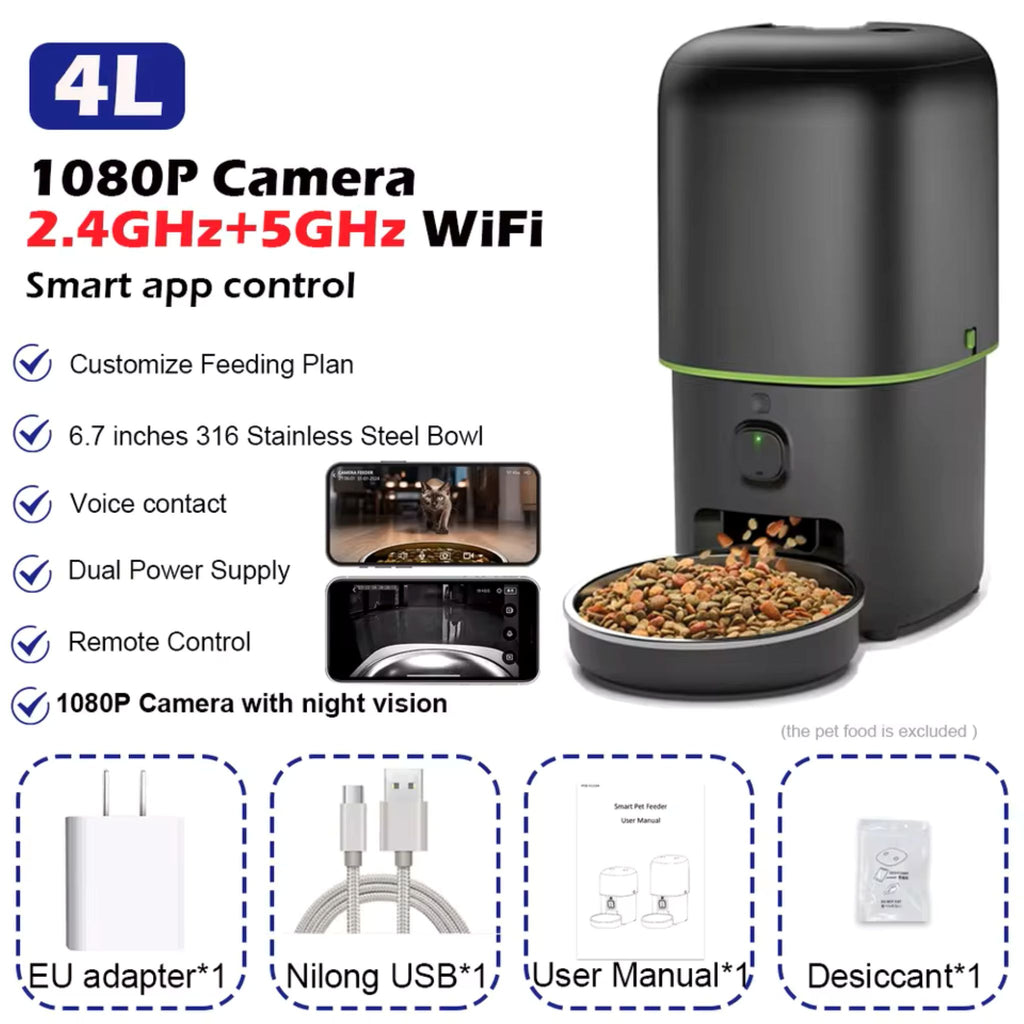 Automatic Cat Feeder Camera Pet Smart Cat Food