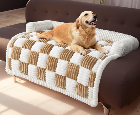 Luxury Eco-Friendly Thickened Square Fashion Checkered Design Pet Bed Mat