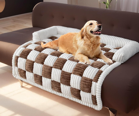 Luxury Eco-Friendly Thickened Square Fashion Checkered Design Pet Bed Mat